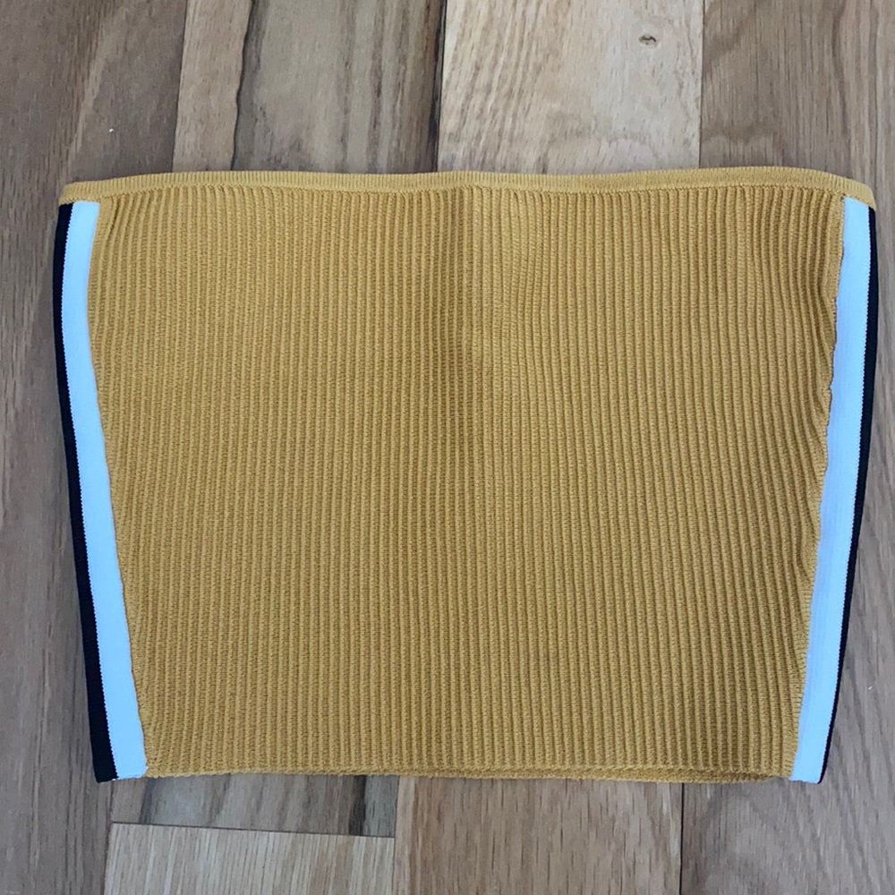 Aritzia Yellow Sculpt Knit Tube Top